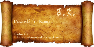 Budnár Kamil névjegykártya